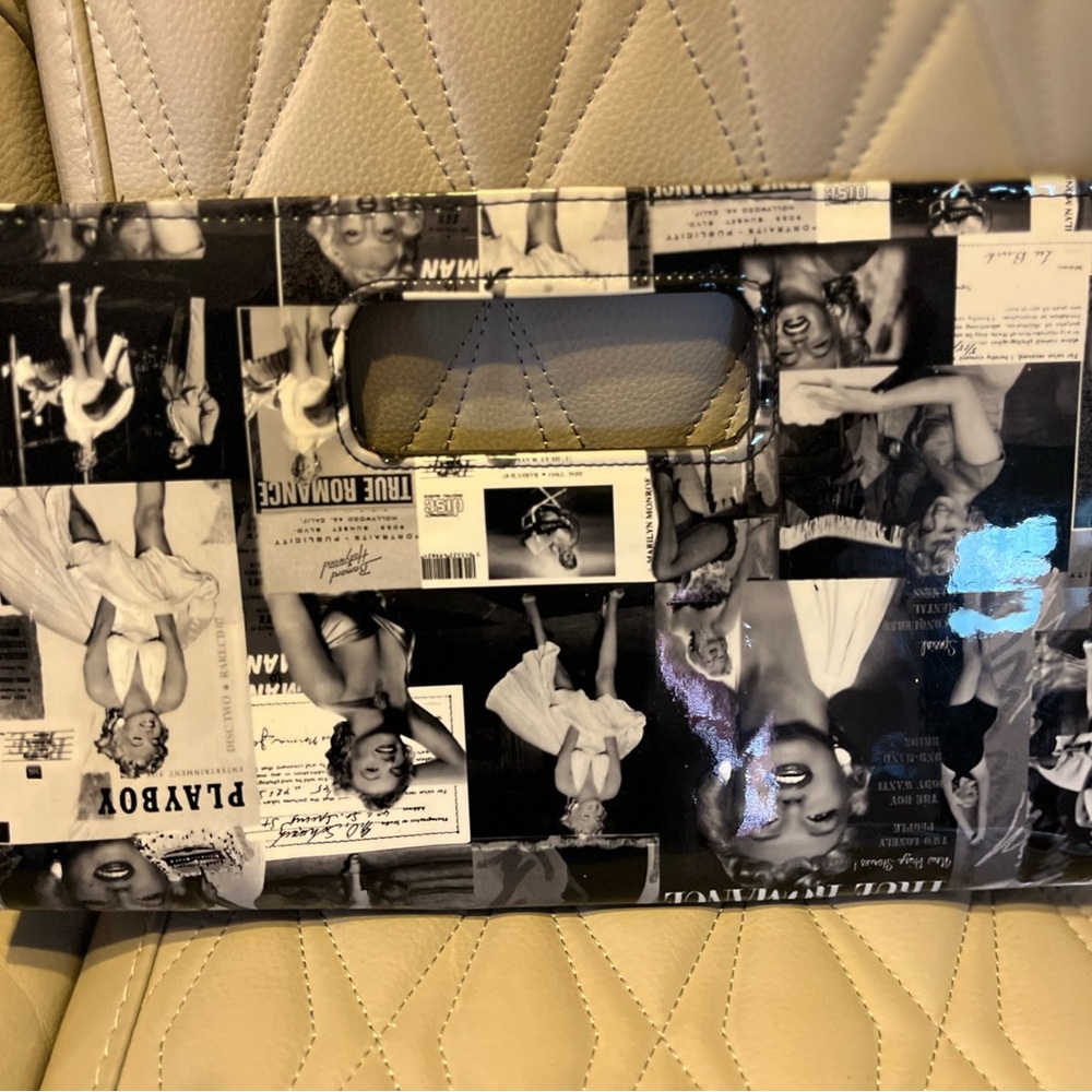 Chic Black and White Collage Clutch